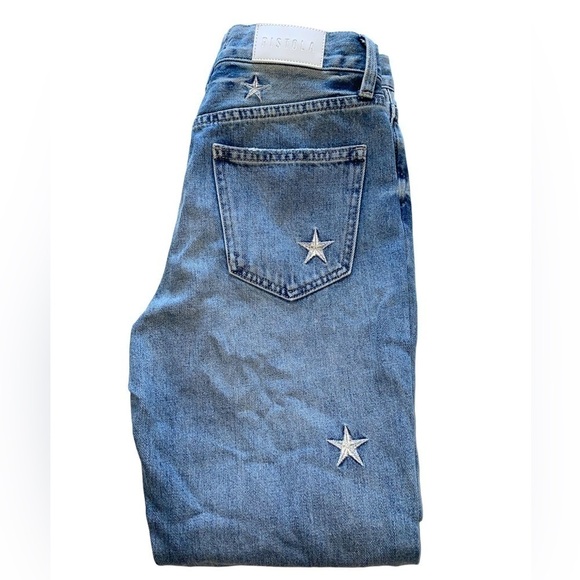 Pistola - Charlie Star Embroidered Straight Leg Jean – Supernova - Picture 7 of 16